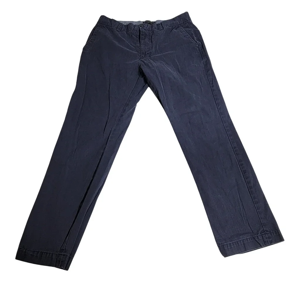 Banana Republic Aiden Chino Mens 32x30 Navy Blue Slim Fit Cotton Pants
